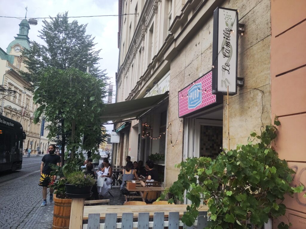 Le camille dans le quartier de Smichov à Prague